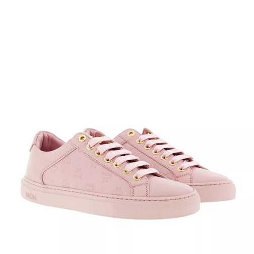MCM W Embossed Lace Up Sneakers Pink Blush lage-top sneaker