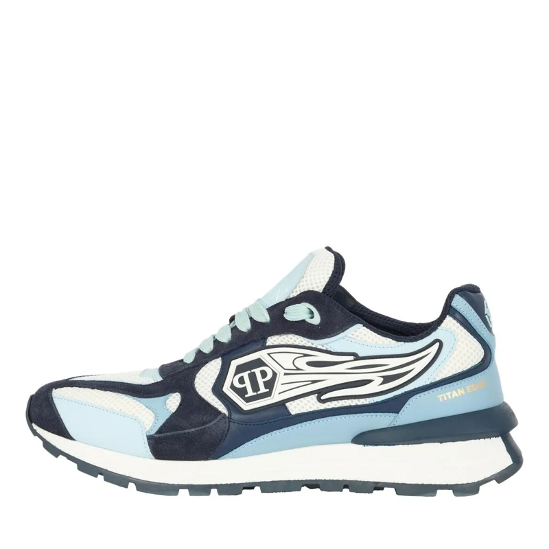 Philipp Plein Low-Top-Sneaker Mit diesen Predator-Sneakern in Lo-Top-Form aus ge hell-blau