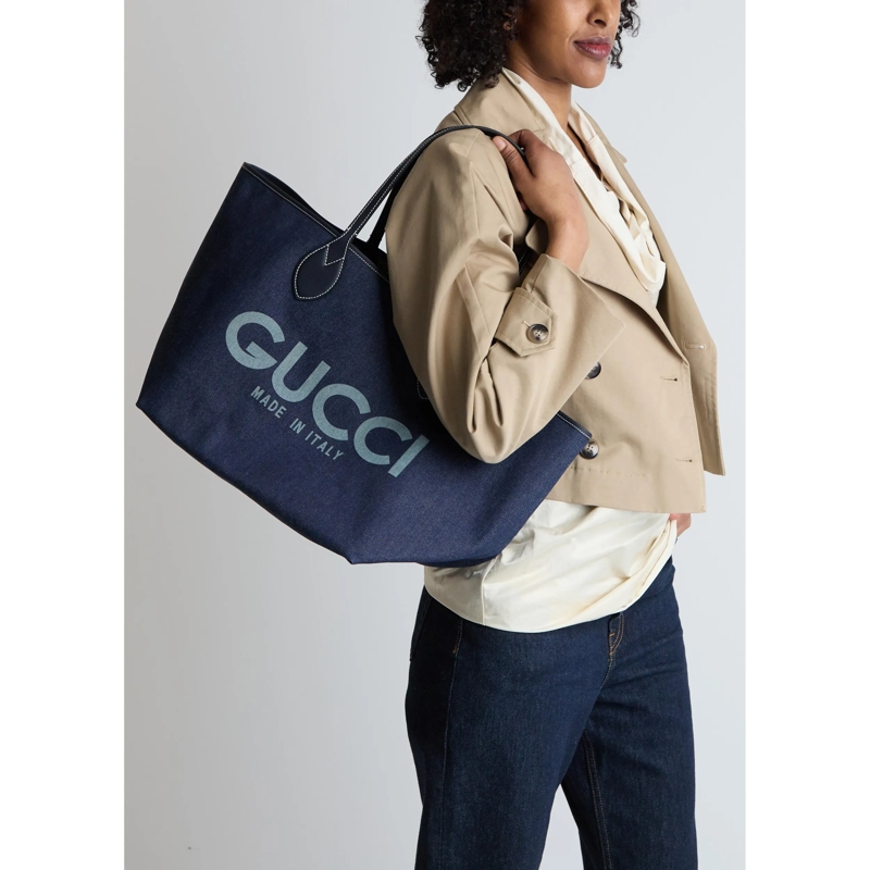 Gucci Shopper Tote Bag GG Denim(Image 3)