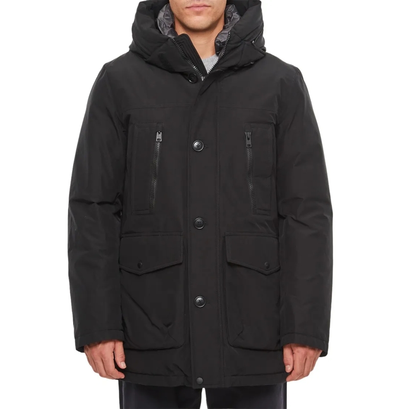 Woolrich Parka Functional Black Parka With Hood Black