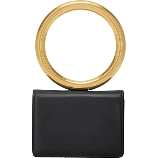 Salvatore Ferragamo Tote Bangle Logo Micro Pouch schwarz