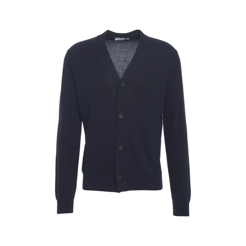 Gender Cardigan V-Neck Button Front Cardigan In Premium Knit Black