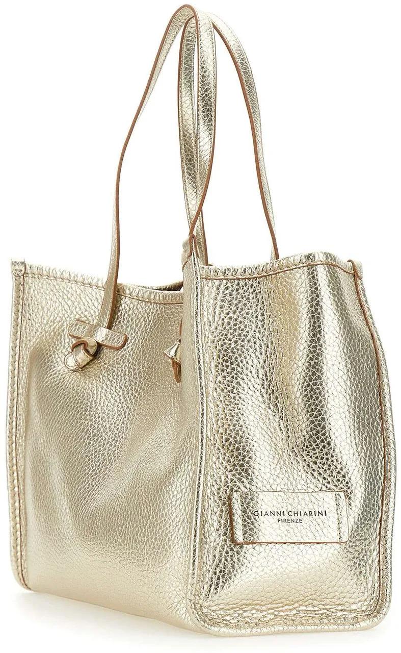 Gianni Chiarini Gouden Leren Shopper Tas Marcella Yellow Dames