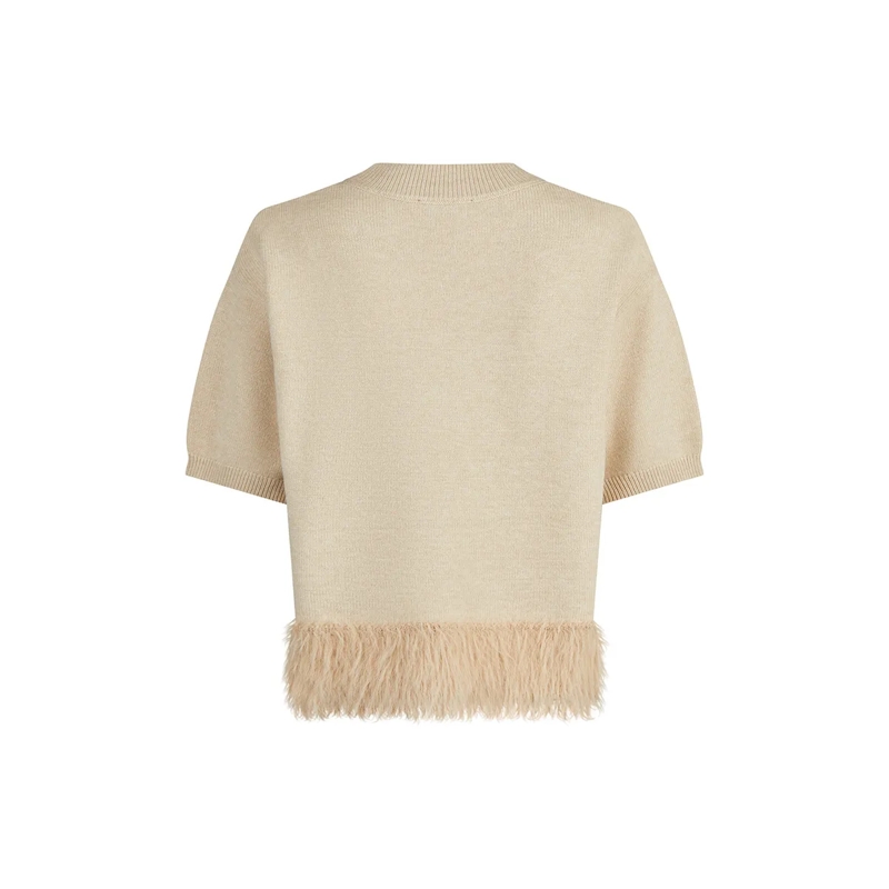 Marc Aurel  Pullover- Saumkante aus Pelzgarn- mit Rippenkan beige(Image 5)