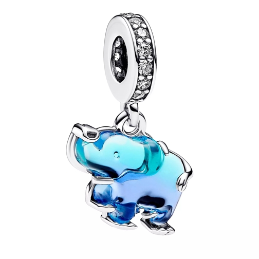 Pandora Elephant sterling silver dangle withcubic zirconia Blue Pendant