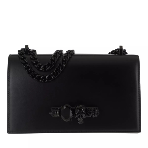 Alexander McQueen Jewelled Satchel Bag Leather Black Sac à bandoulière