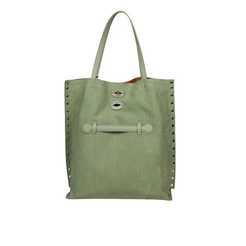 Zanellato Draagtas Amoretto M Leather Tote Bag, Green Green