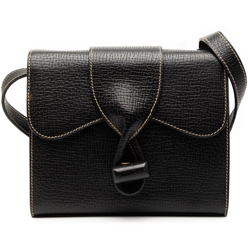 Loewe Schultertasche Leather Toggle Flap Crossbody schwarz