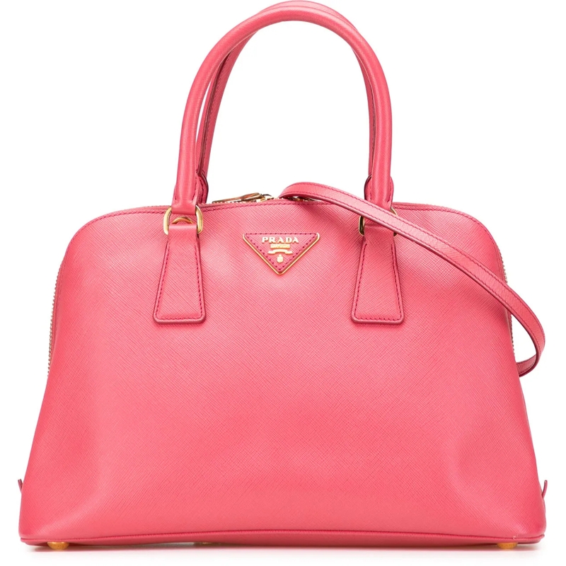 Prada Schultertasche Medium Saffiano Lux Promenade Satchel rose