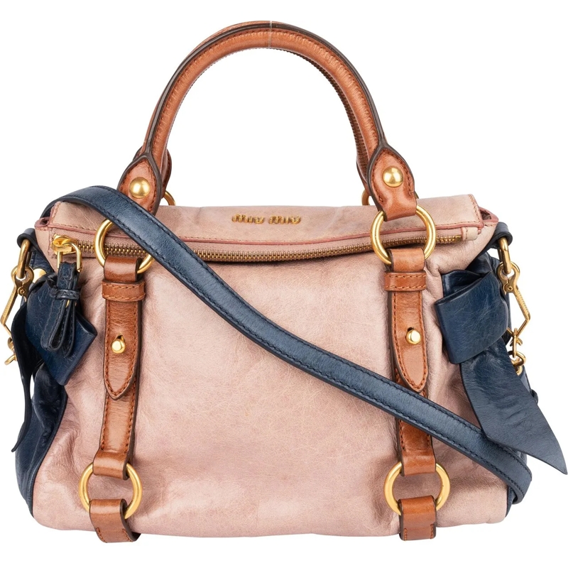 Miu Miu Tote Miu Miu Vitello Lux Bow Bauletto Aperto Handbag rot