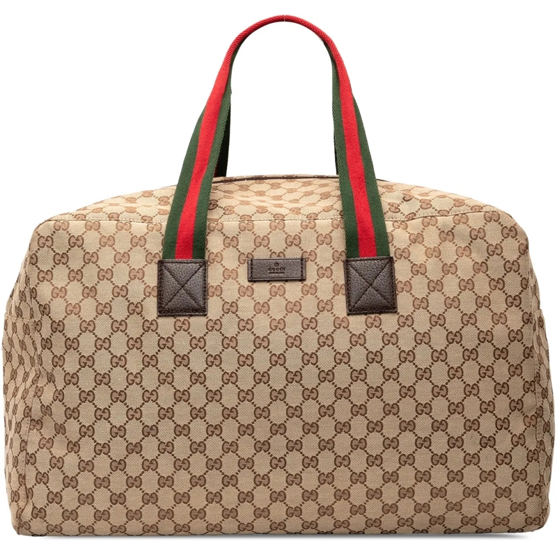 Gucci Weekender GG Canvas Web Travel Bag braun
