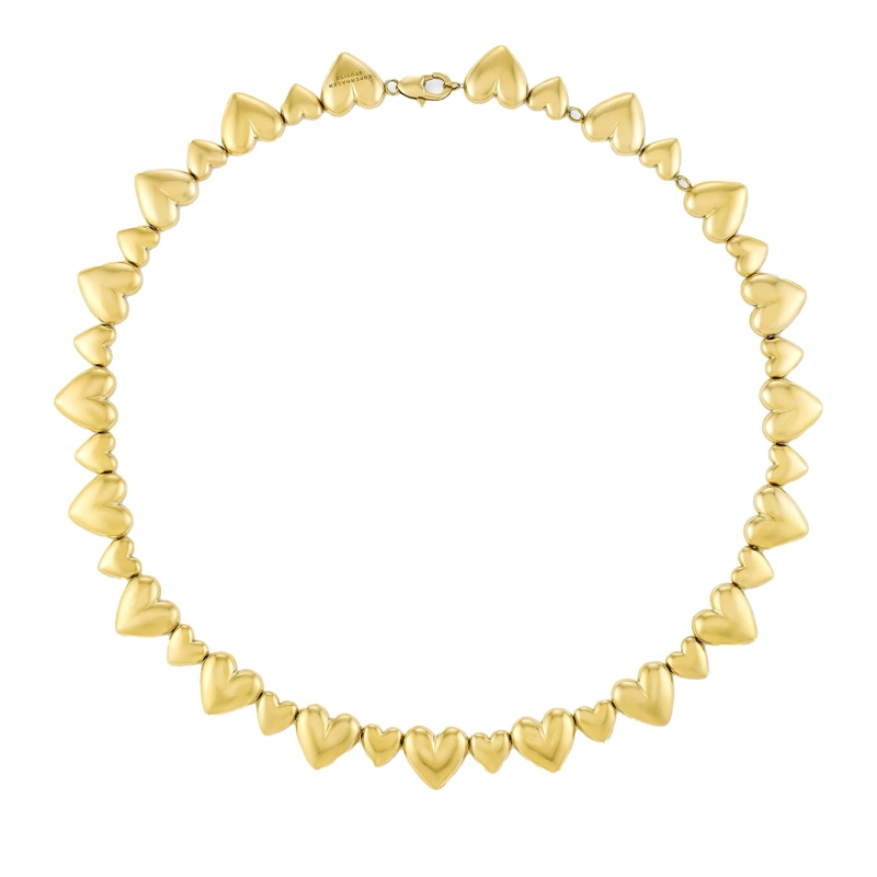 Copenhagen Mittellange Halskette Edelstahl Halskette - Puffy Hearts gold