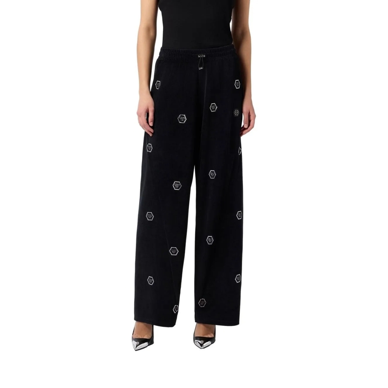 Philipp Plein Hose Chenille Skater Fit Tracksuit Pants Monogram Stras schwarz(Image 4)