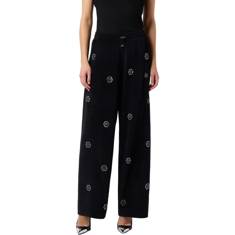 Philipp Plein Jogginghose Chenille Skater Fit Tracksuit Pants Monogram Stras schwarz(Image 3)