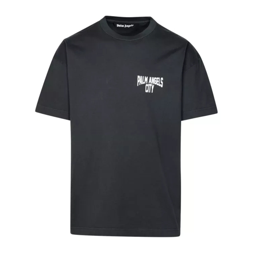 Palm Angels Pa City' T-Shirt In Gray Cotton Black 