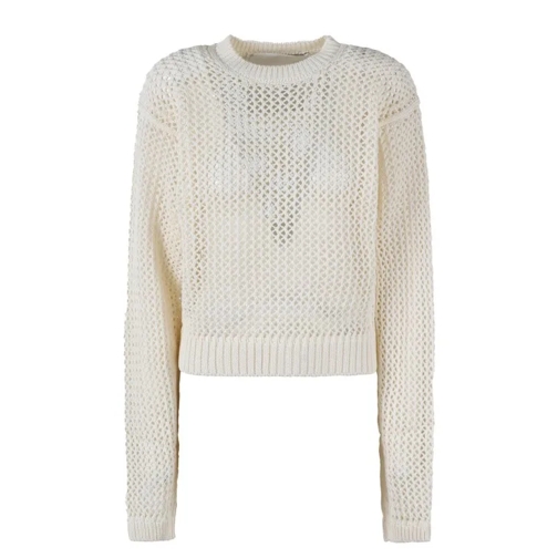 Ramael Bio Cable Crewneck Sweater White Pull