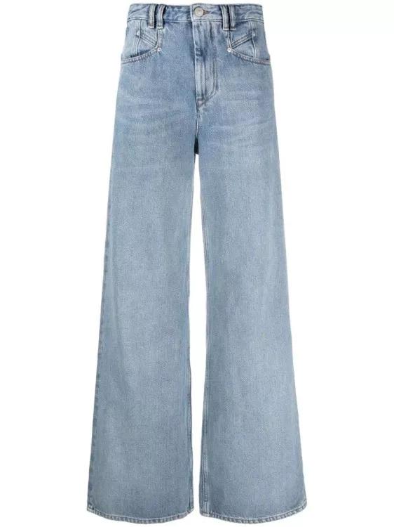 Thumbnail - Isabel Marant - Lemony Wide-Leg Denim Jeans - Größe 34 - grau