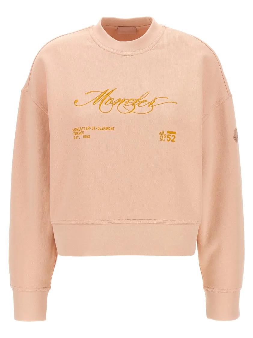 Thumbnail - Moncler - Cotton Jersey Sweatshirt With Intricate Embroidery - Größe M - pink