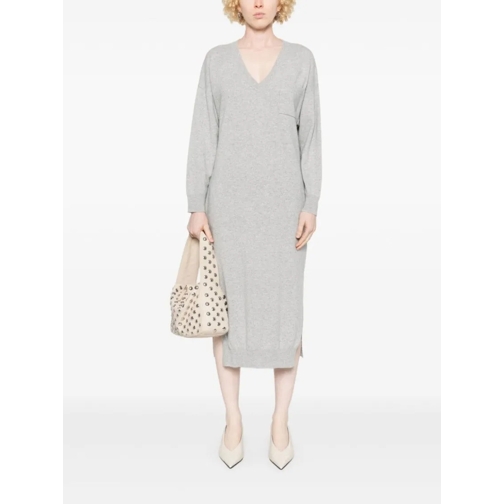 Lorena Antoniazzi Robes midi Knitted Midi Dress Grey (Image 2)