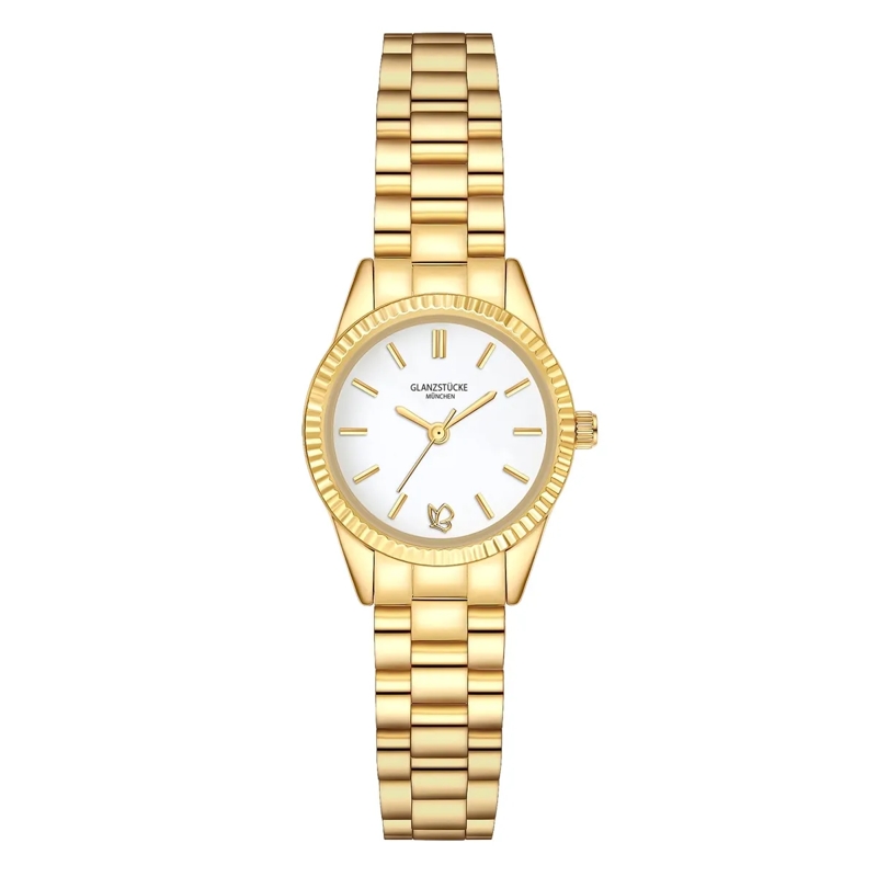 Glanzstücke München Automatikuhr Damen Armbanduhr Edelstahl gold