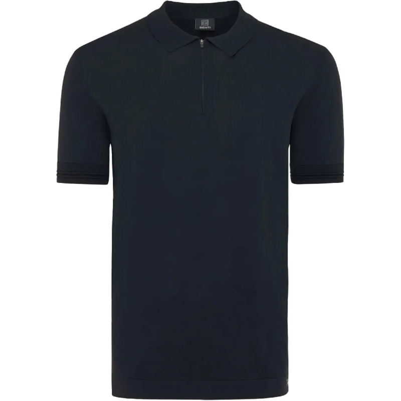 GENTI Polohemd Polo Zip Cool Dry Dark Blue blau