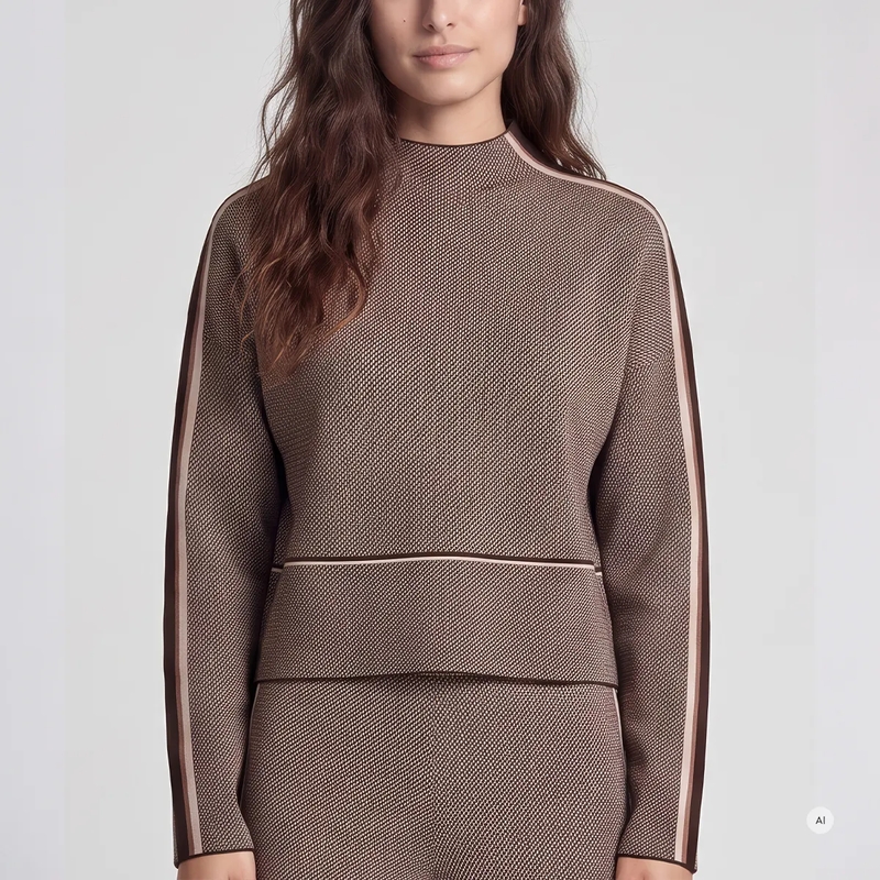 Marc Aurel  Pullover- eingestrickte Streifen-Details- Seite braun(Image 3)