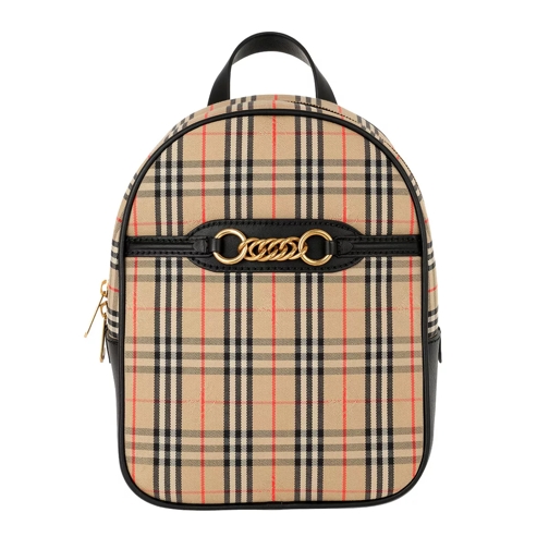 Burberry Link Vintage Check Canvas Backpack Black Zaino