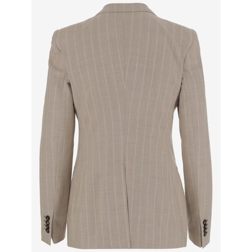 Tagliatore Blazer Wool And Silk Single-Breasted Jacket Neutrals (Image 2)