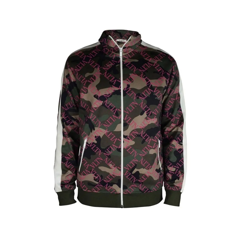 Valentino Garavani Bomberjack Camouflage Zip-Up Vest With Vltn Logo Black