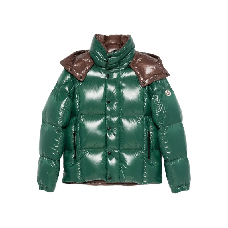 Moncler Daunenjacke Deep Green Glossy Finish Moncler Puffer Jacket Green
