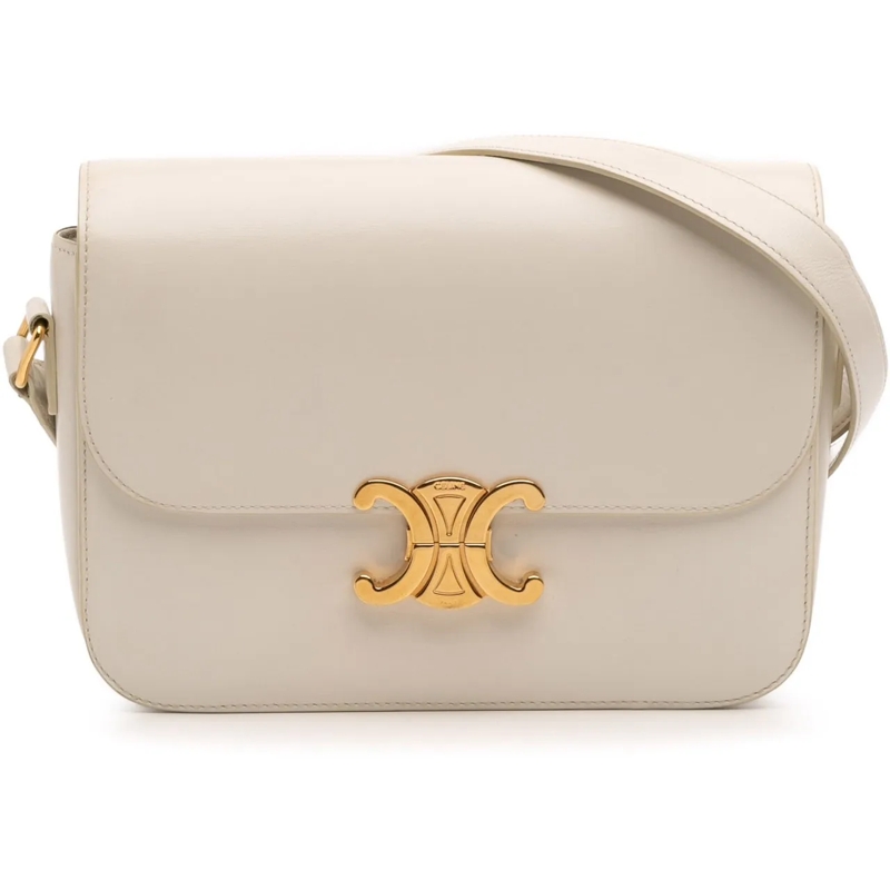 Celine Schultertasche Classique Shiny Calfskin Triomphe Crossbody braun