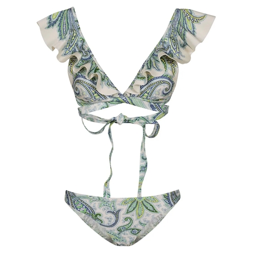 Zimmermann  Ottie Wrap Ruffle Bikini Green