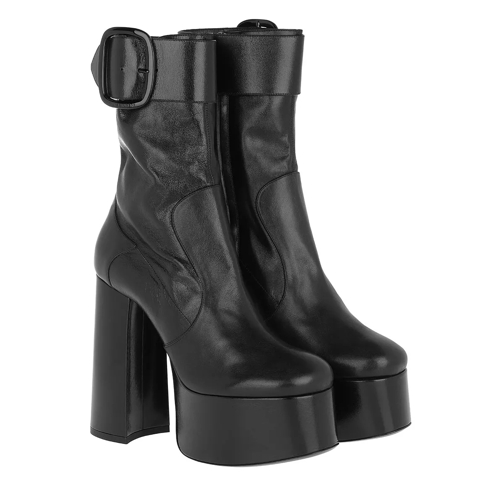Saint Laurent Billy Platform Boots Leather Black Stiefelette