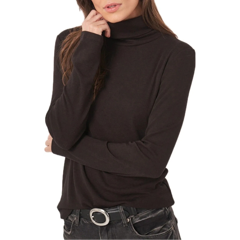 REPEAT CASHMERE Haut à manches longues Turtleneck top brown braun