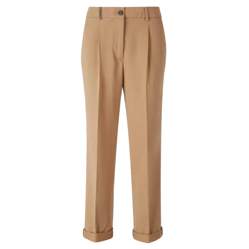 Peserico  Beige Trousers With Tapered Leg Brown