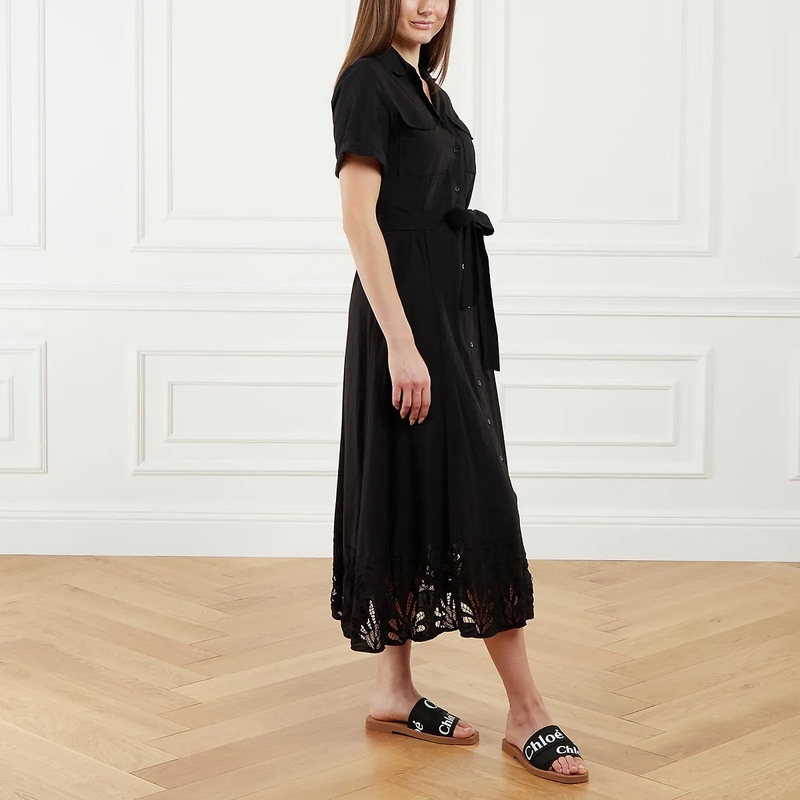 Chloé Slides Flache Pantolette Woody Black(Image 3)