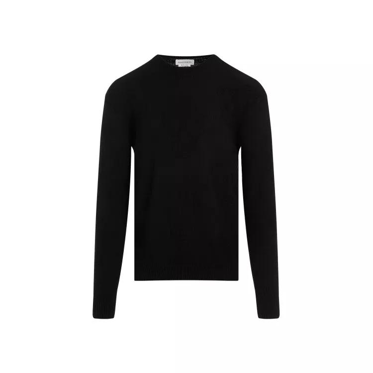 Alexander McQueen - Black Cotton Pullover - Größe L - black