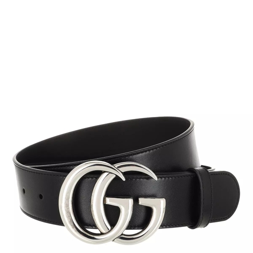 Gucci Wide GG Marmont Belt Black/Silver Ledergürtel