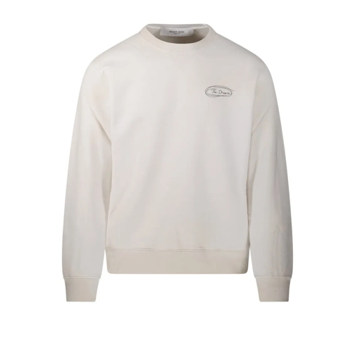 Golden Goose  Textured Cotton Crew Neck Sweatshirt White