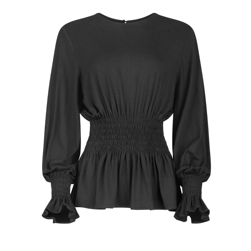 Helene Galwas Longsleeve Longsleeve mit Rundhalsausschnitt JANINA schwarz