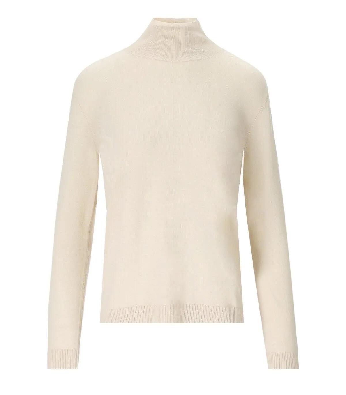 WEEKEND Max Mara - MAX MARA WEEKEND KIKU CREME PULLOVER MIT HOHEM KRA - Größe L - weiß