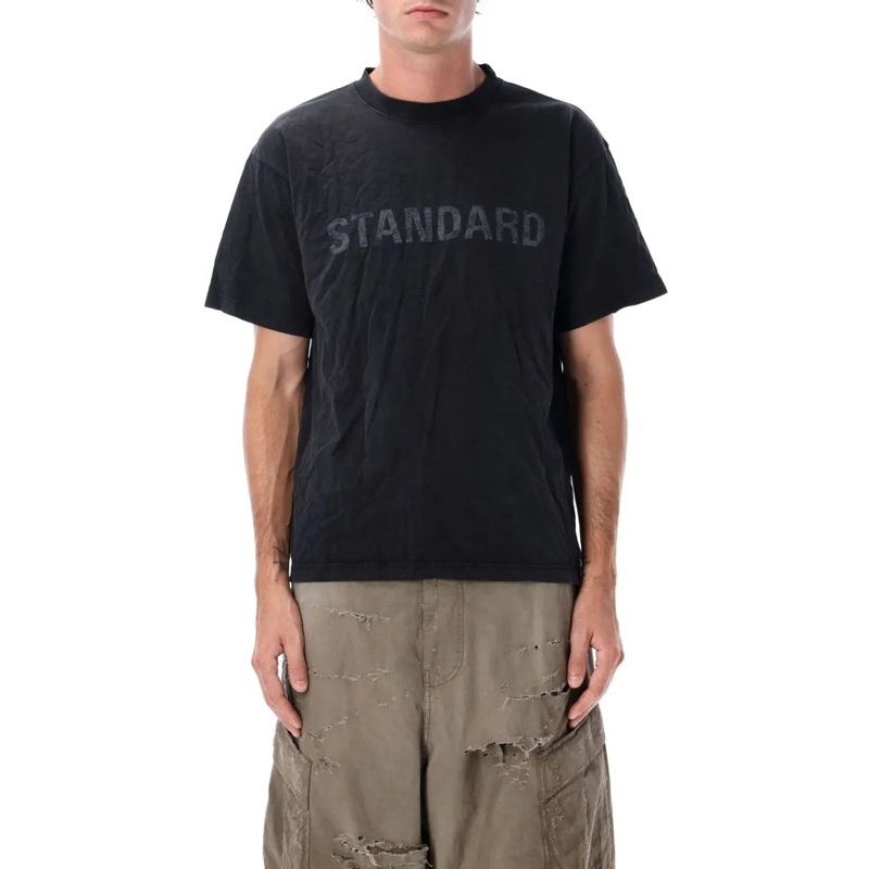 Balenciaga T-shirt Standard Black Faded Regular Fit Logo T-Shirt Black