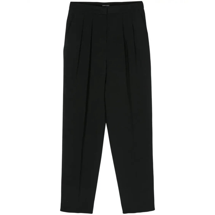 パンツ Giorgio Armani Tailored Silk Pants With Pleated Front Giorgio Armani Silk Satin Pleated Straight-Leg Trousers