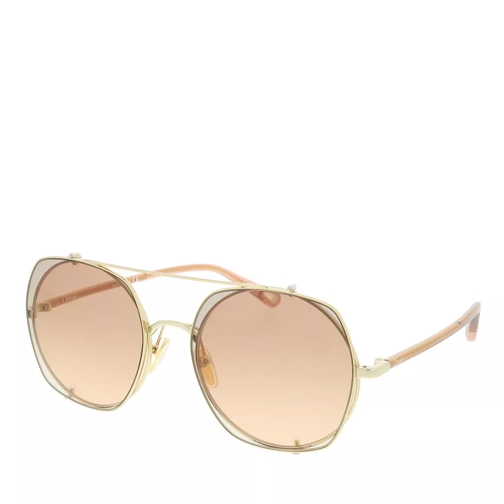 Chloé Sunglass WOMAN METAL GOLD-BROWN-BROWN Sunglasses