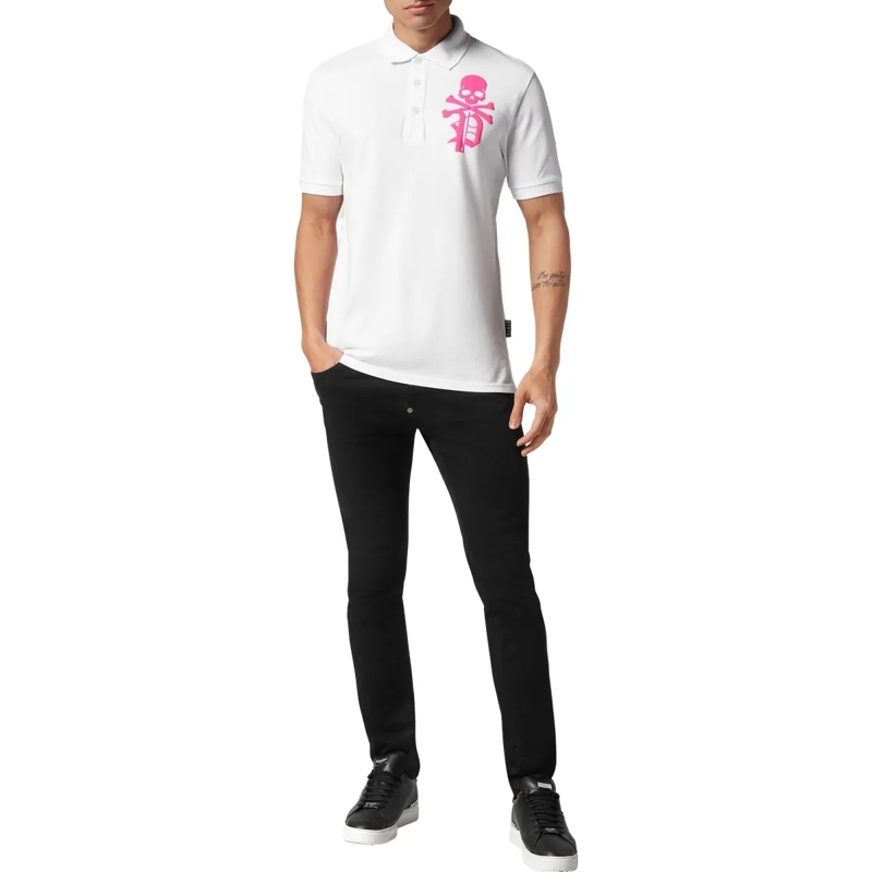 Philipp Plein Top Poloshirt Skull&Bones weiss(Image 4)