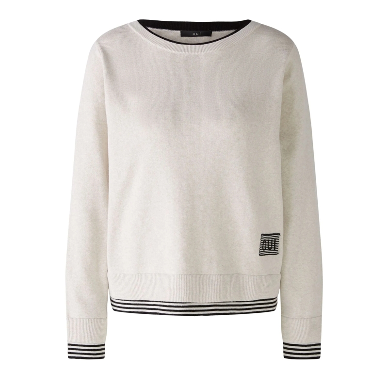 Oui Sweatshirt Pullover LEEZA weiss