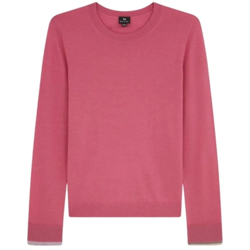 Paul Smith  Pull m�rinos col rond rose Rayures poignets W2R 40 rose