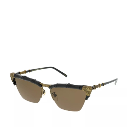 Gucci GG0660S-001 58 Sunglasses Black-Black-Brown Sonnenbrille