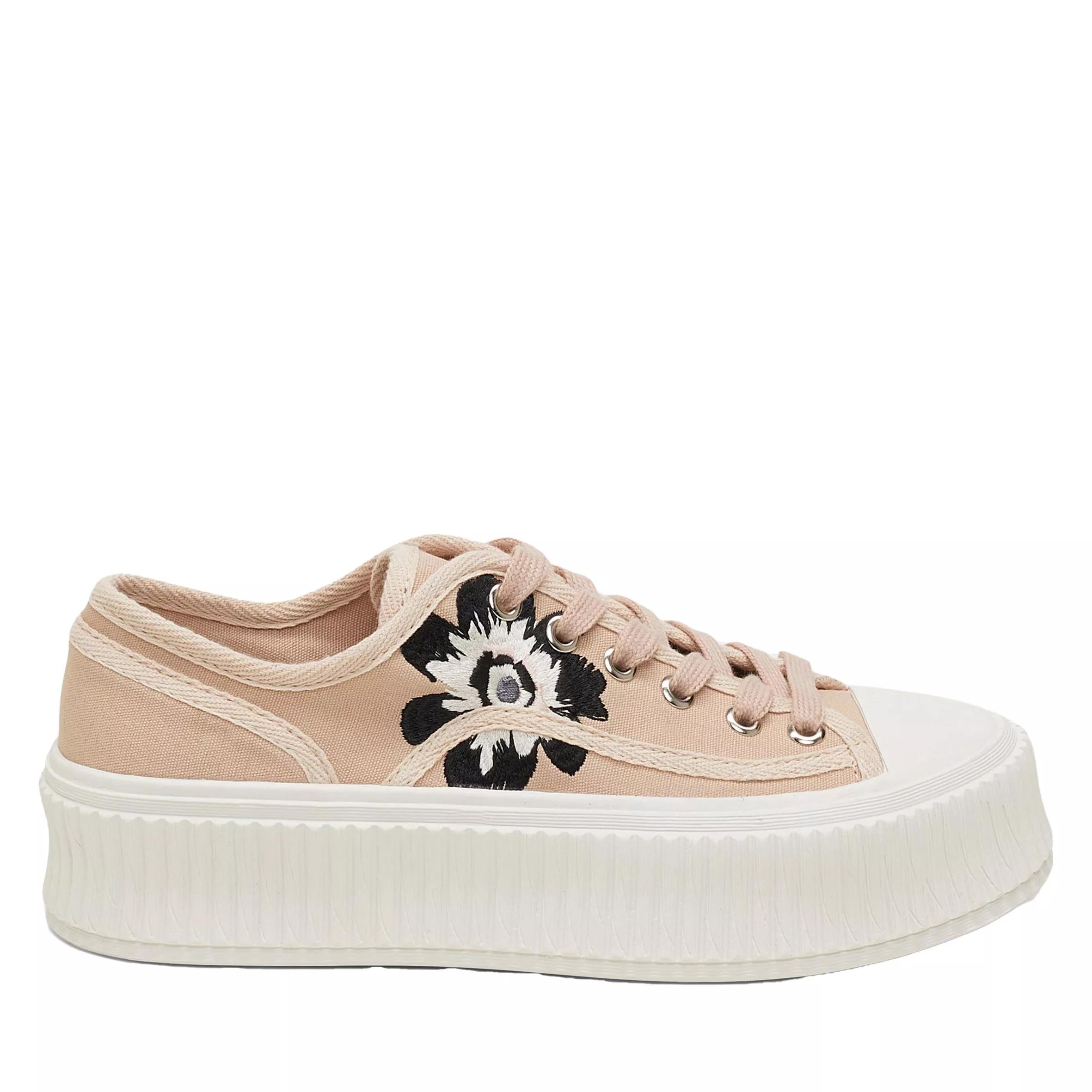 Dorothee Schumacher Low-Top Sneaker - FLORAL SPORTINESS embroidered - Gr. 38 (EU) - in Beige - für Damen