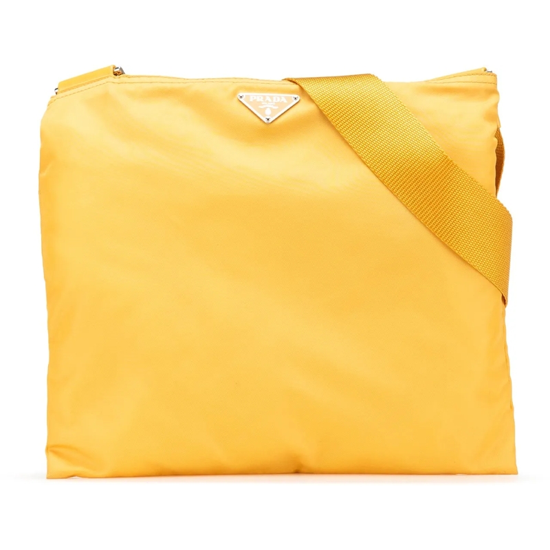 Prada Schultertasche Tessuto Zip Top Crossbody gelb